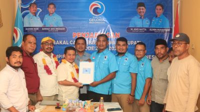 Balon Petahana Ubaid-Anjas Kembalikan Formolir Pendaftaran ke DPD Gelora Haltim