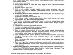 BUMD Haltim Perdana Cipta Mandiri Resmi Buka Seleksi Jabatan Anggota Direksi