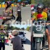 Satlantas Polres Halteng Bagikan Ratusan Bendera Merah Putih Kepada Masyarakat